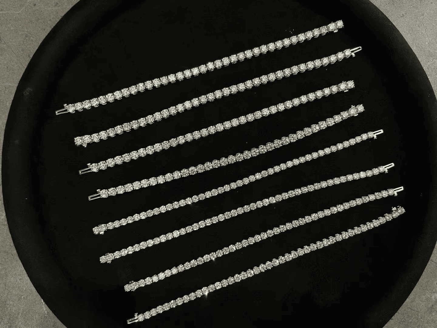 Bracelet tennis classique rond brillant en or 14 carats