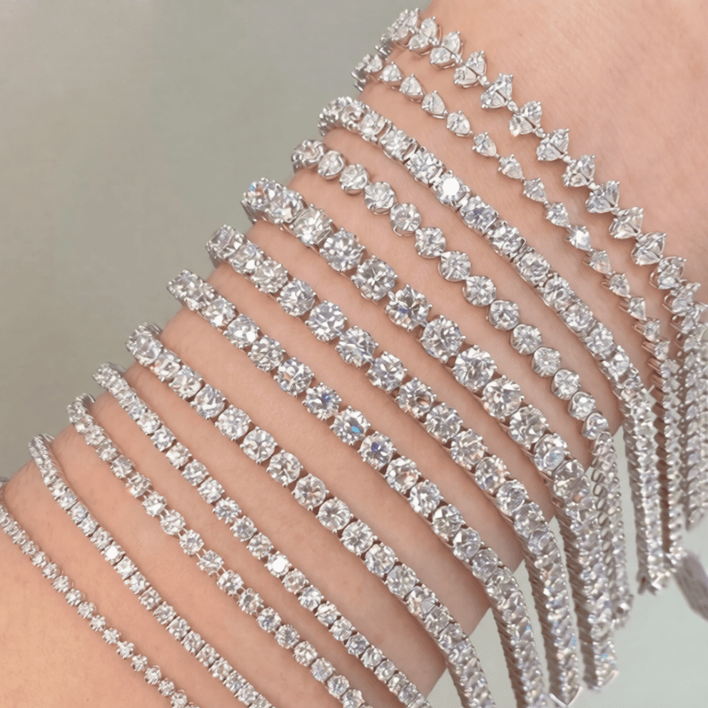 Bracelet tennis homme en diamants noirs et or blanc