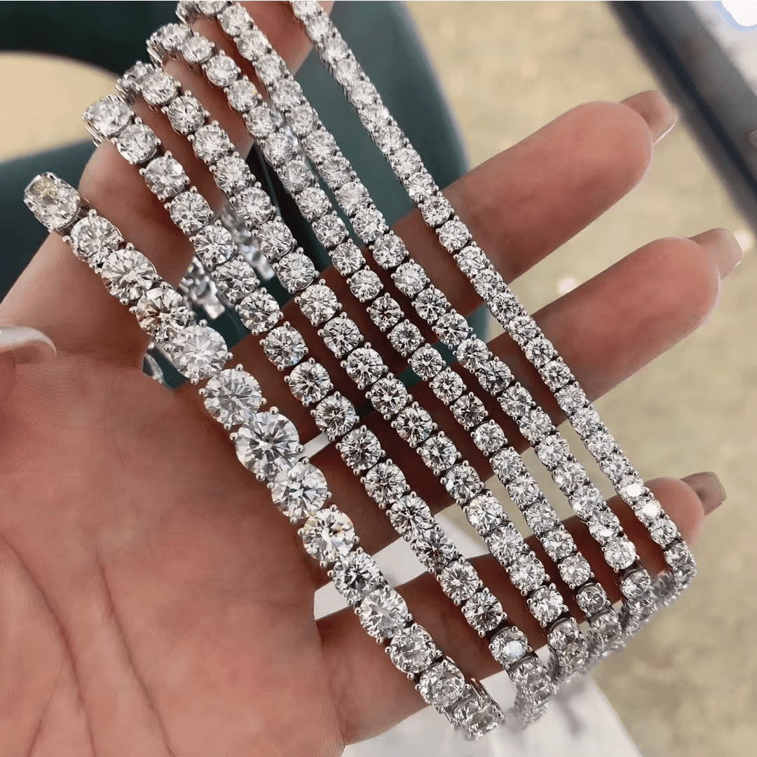 Bracelet rivière de diamants femme en or rose 18K