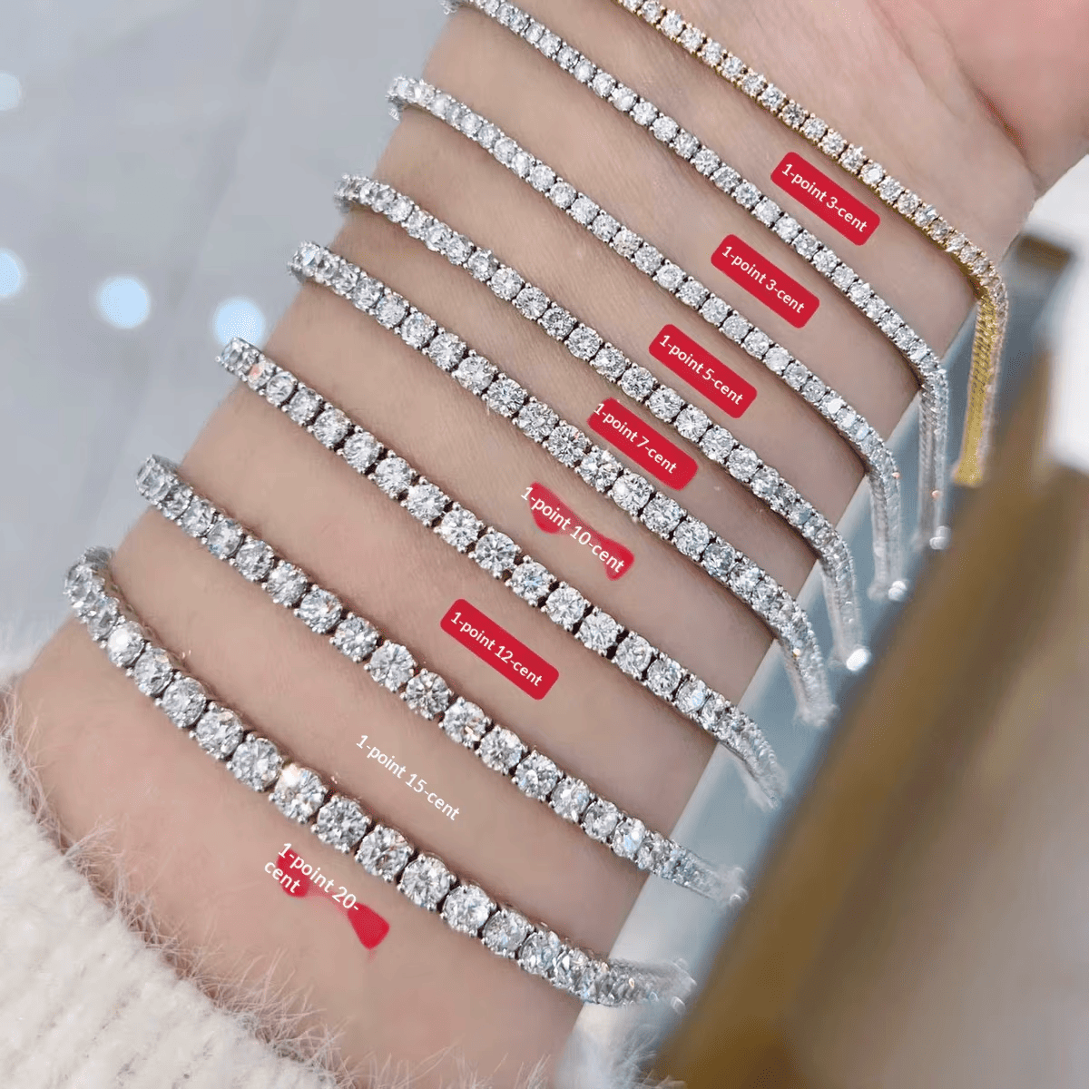 Bracelet tennis diamants taille baguette géométrique