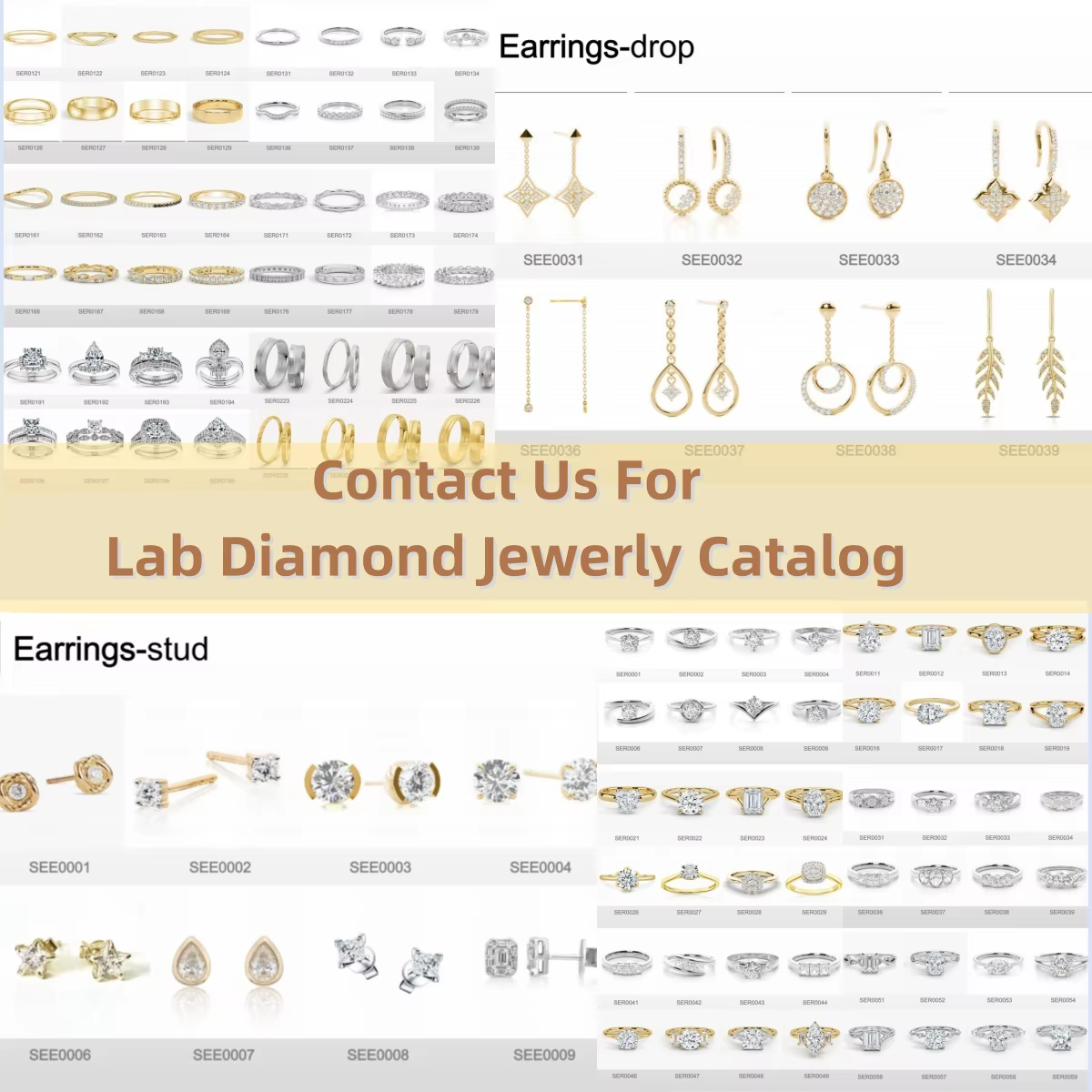 Bijouterie en platine massif PT950 avec diamants de synthèse